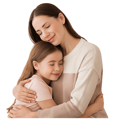 abrazo madre e hija