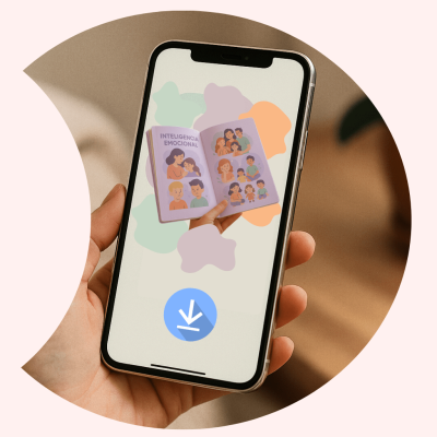 imagen de celular mostrando descarga de recursos gratis de inteligencia emocional para niños- celphone with an image of someone downloading an emotional intelligence for kids book imagen de celular mostrando descarga de recursos gratis de inteligencia emocional para niños- celphone with an image of someone downloading an emotional intelligence for kids book